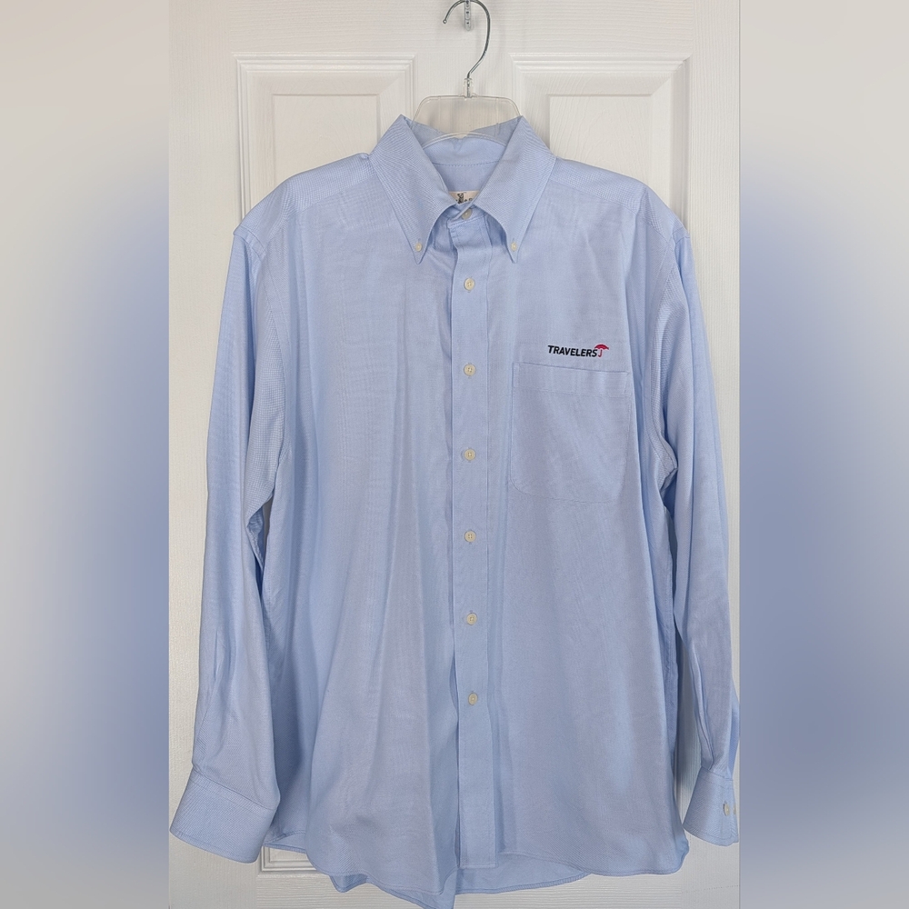 Men’s Fairway & Greene Travelers Logo Button-Down Shirt | Medium
